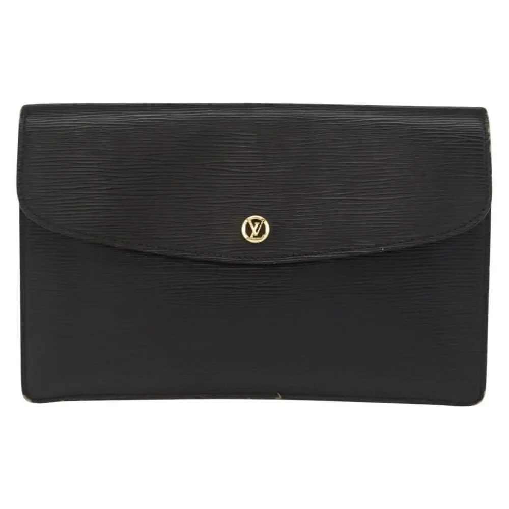 Louis Vuitton Epi Montaigne 27 Clutch Bag Black